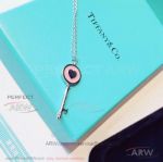 AAA Replica Tiffany And Co Keys Pink Lacquer Necklace - 925 Silver